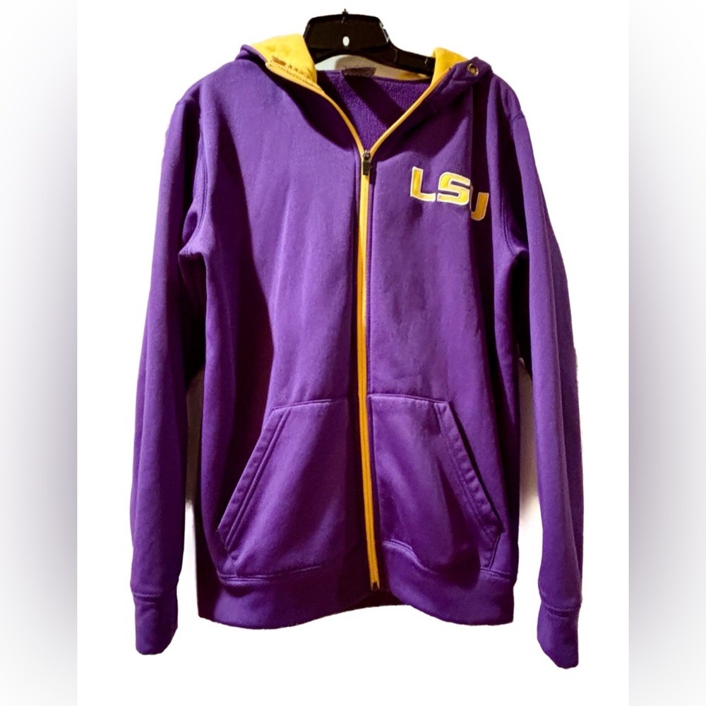LSU Running Suit Jacket-Stadium Athletics, Size S, Zipper, Hood
